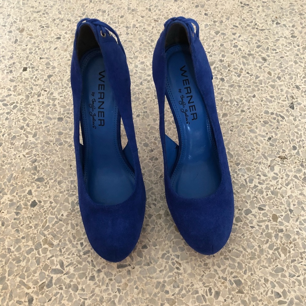 Blue suede shoes Sergio Zelcer Red soles